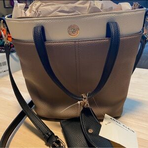 Anne Klein Brown and Cream Tote Bag nwt